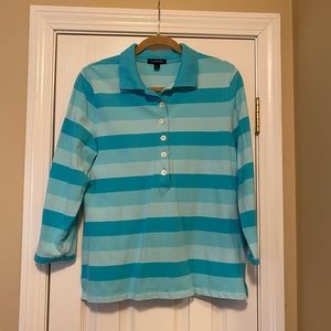 Lands End Aqua 3 quarter sleeve shirt